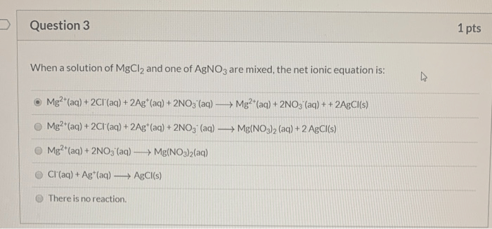 No3 equation ionic agno3 mgcl2 baco3 agcl caco3 h2o