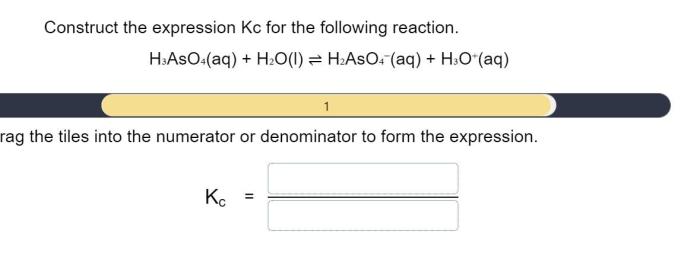 Construct the expression for kc for the following reaction.