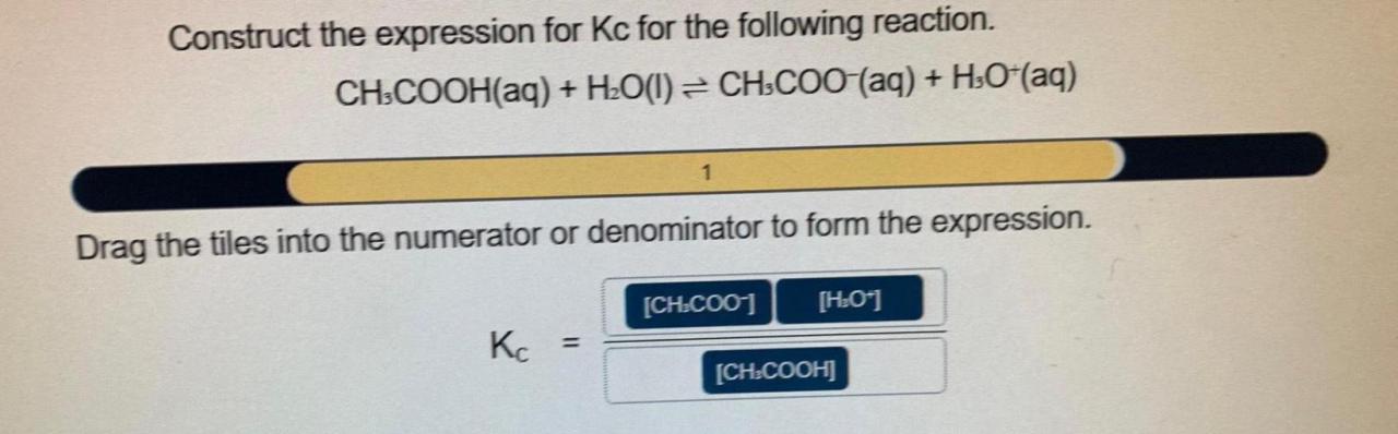 Construct the expression for kc for the following reaction.